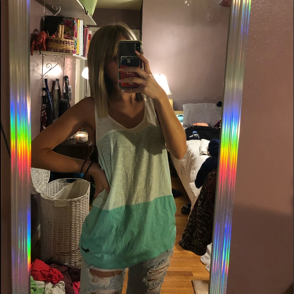 Victoria’s Secret blue white ombré athletic tank!